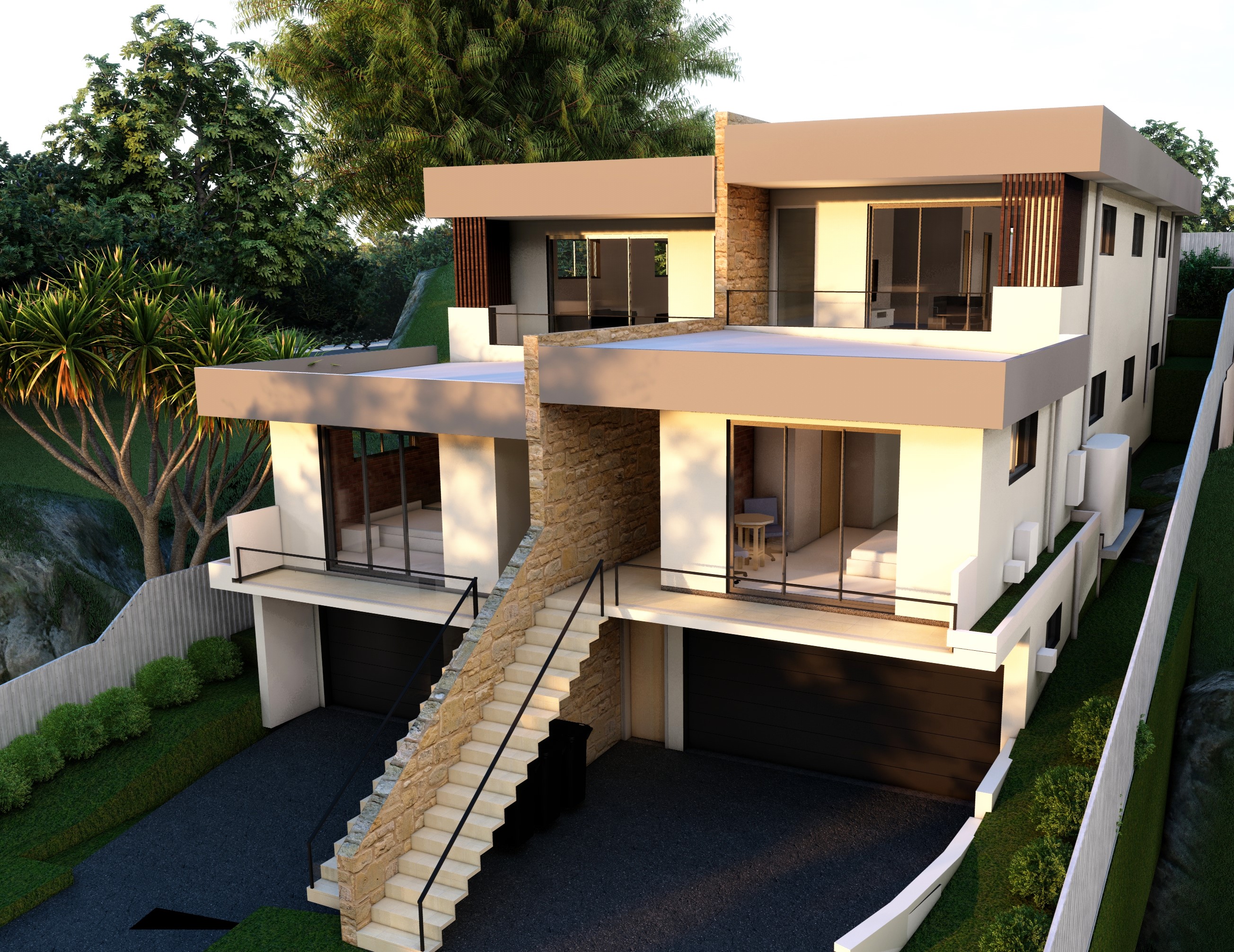 156 National Ave, Loftus, duplex development by Micris Design.