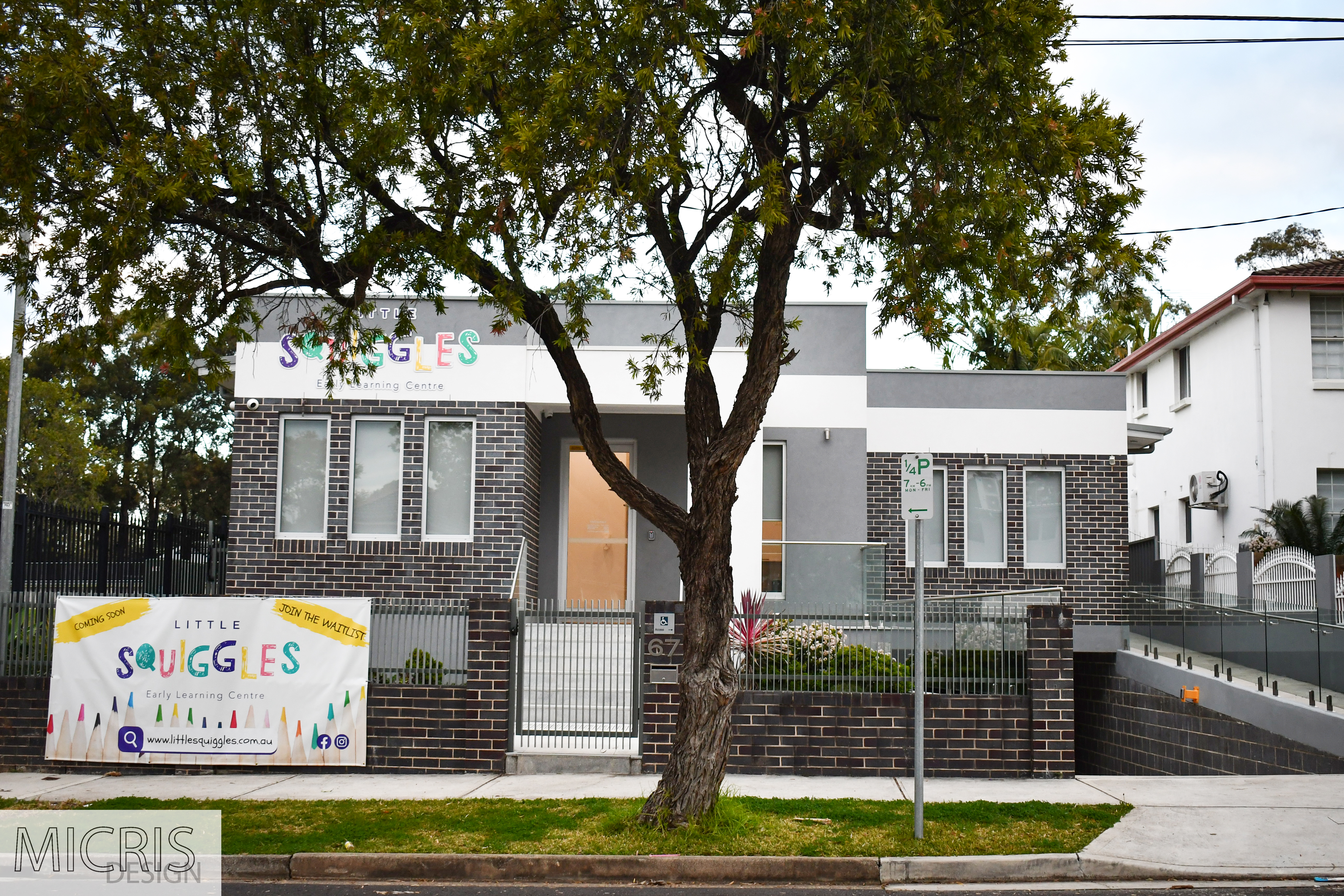 Turvey St, Revesby, Little Squiggles Early Learning Centre commercial facade by Micris Design.
